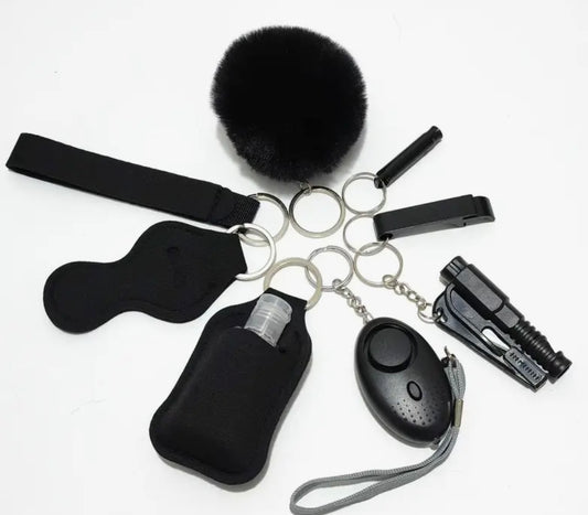 9Pcs Safety Keychain Set
