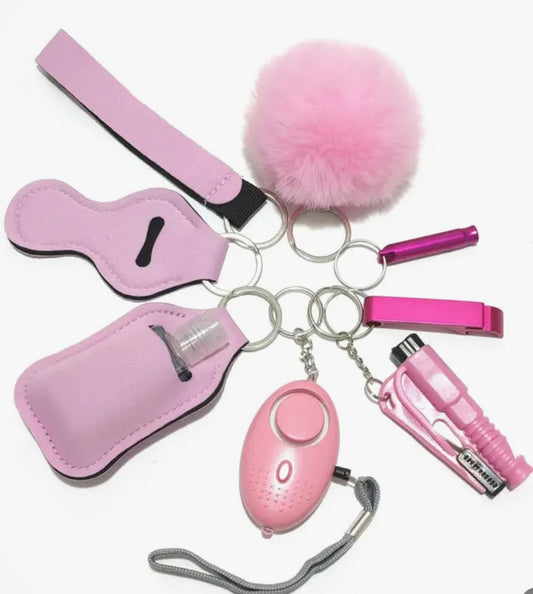 9Pcs Safety Keychain Set